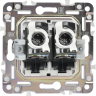 Розетка компьютерная IEK SKANDY SK-K03Bl двойная RJ45 кат.5E черный SK-K20-1-K02
